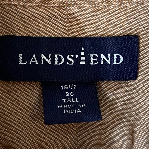 Lands End Tan Original Oxford Button Down SZ 36T - Picture 5 of 5